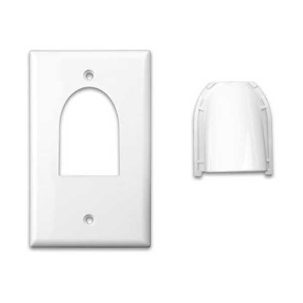 Vanco Bulk Cable Wall Plate (Single Gang) - White