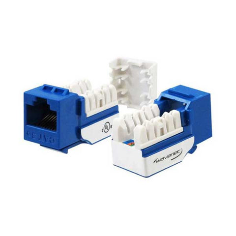 100 Pz Jack Rj45 Cat5e Conector Hembra Red Utp Azul Xcase