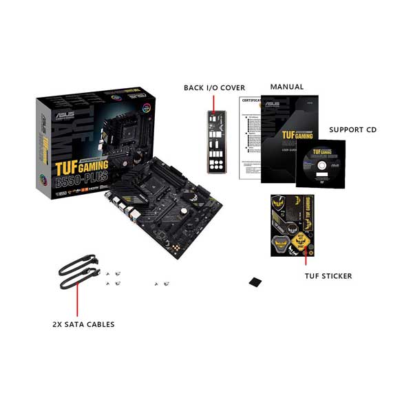 ASUS TUF GAMING B550-PLUS AMD Ryzen AM4 ATX Gaming Motherboard with Au