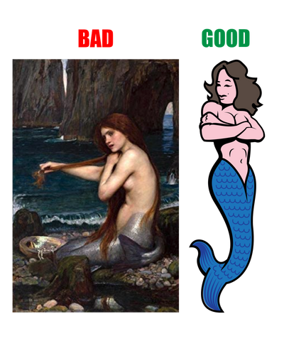 Mermaid Example Of Good And Bad Embroidery Graphics