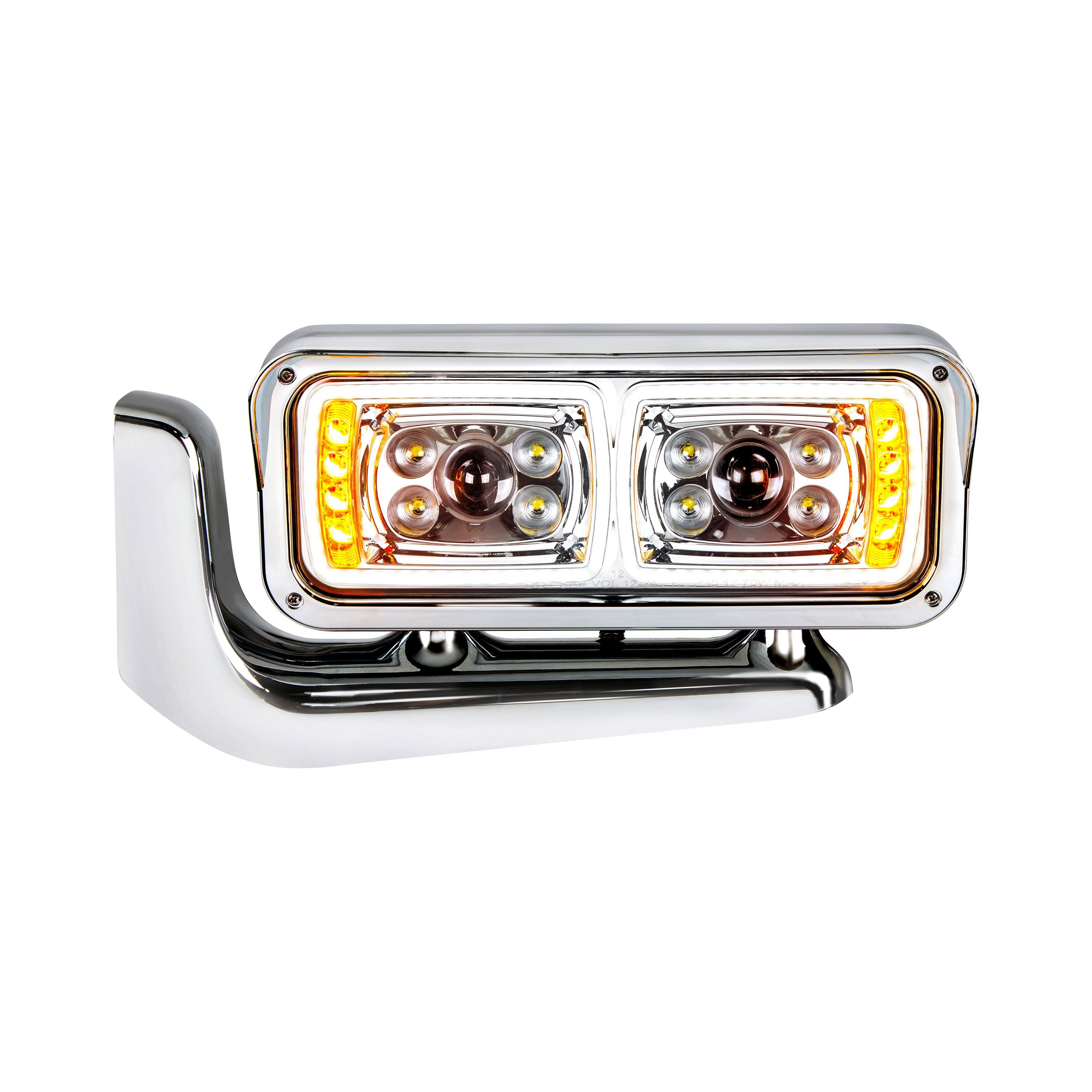 10 High Power Led Chrome Projection Headlight Assembly With Mounting Arm Driver