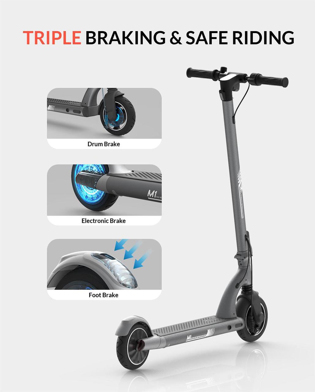 5th Wheel M1 Electric Scooter, Free Shipping