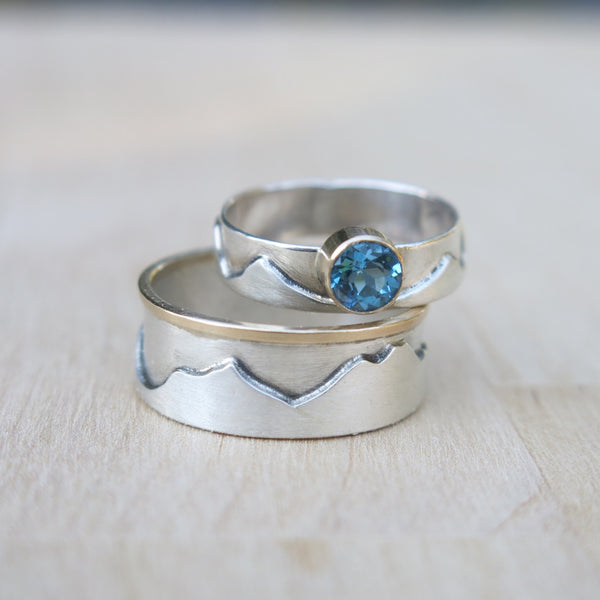 His & Her Mountain Rings | Custom Wedding Rings