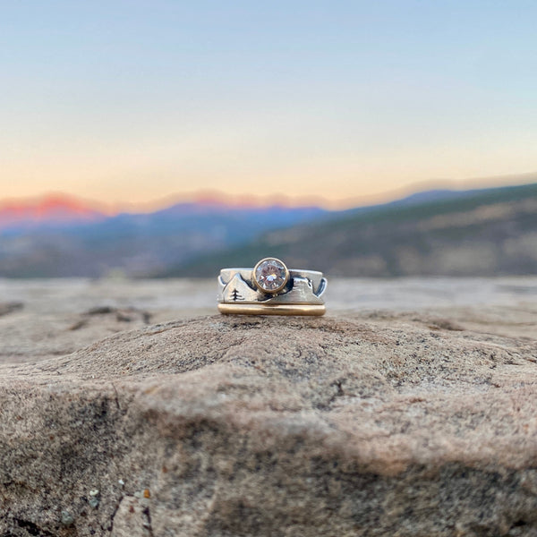 Custom Wedding Ring | Mountain Ring | Mossanite Engagement Ring