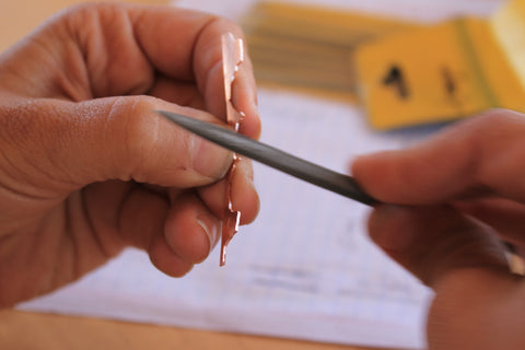 Silversmith Chayse Romero, crafting jewelry