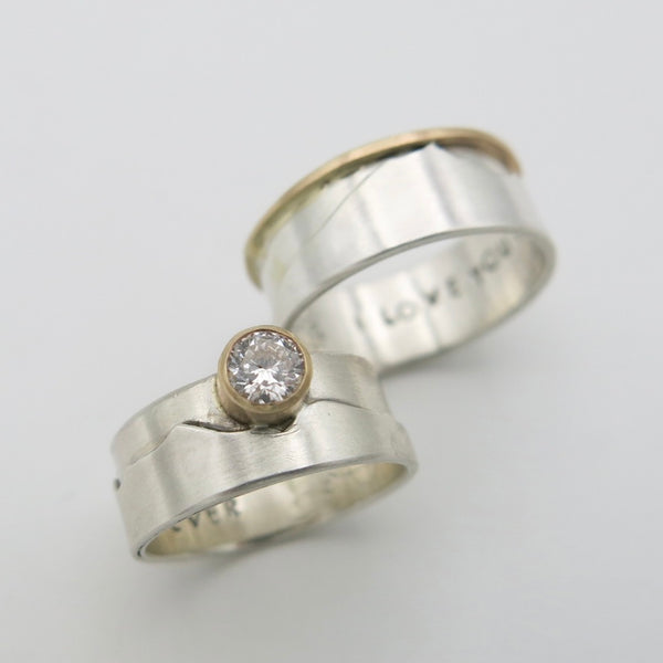 His & Her Wedding Rings | Custom Mountain Rings