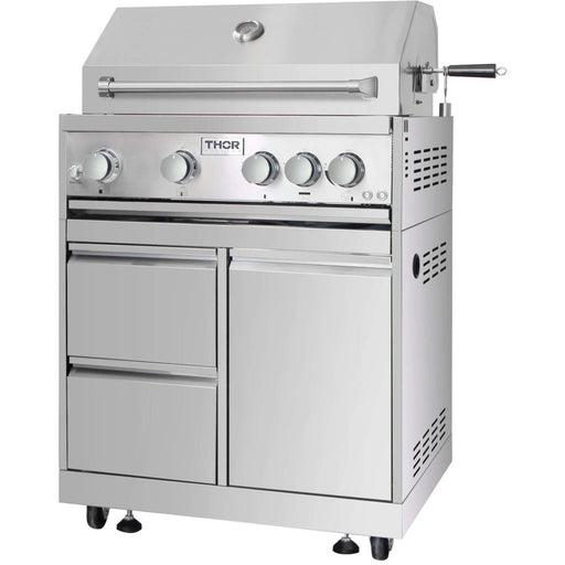Thor Kitchen MK04SS304 32 inch 4-Burner Gas BBQ Grill with Rotisserie in Stainless Steel