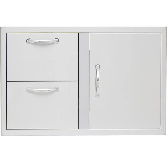 Blaze 32'' Access Door & Double Drawer Combo with Soft Close Hinges and Lights BLZ-DDC-R-LTSC