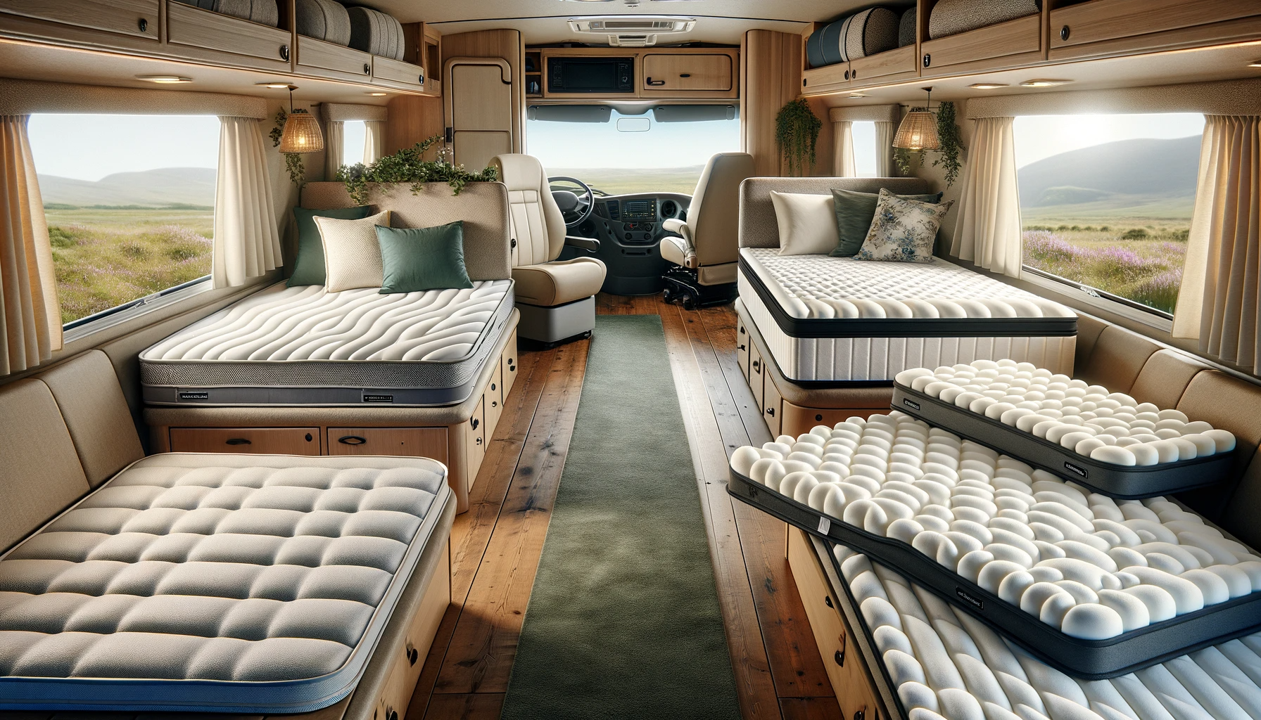 a variety of mattress toppers designed specifically for caravans, campervans, and motorhomes.