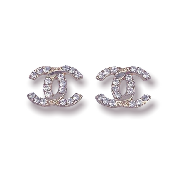 cc stud white earrings