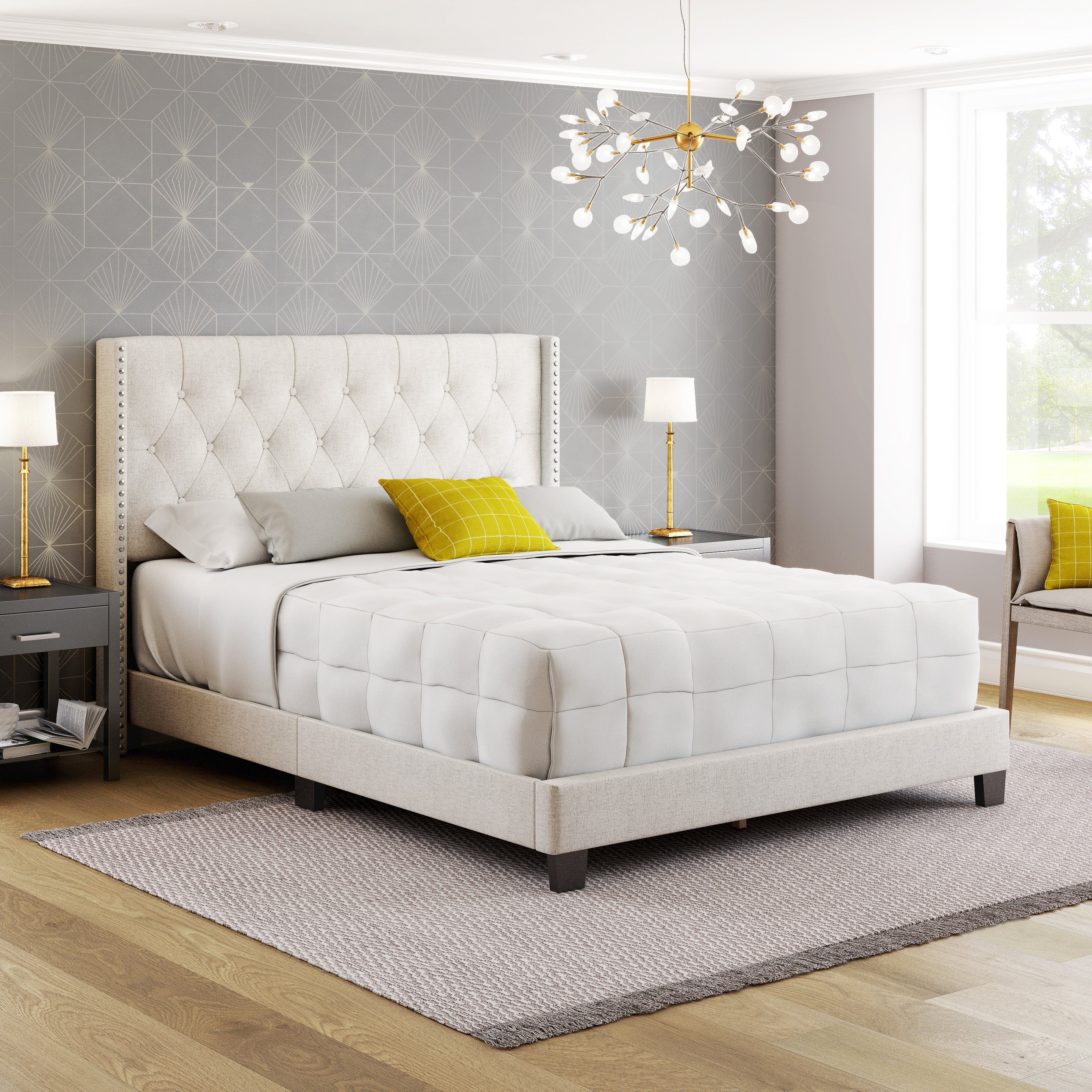 Mia Upholstered Platform Bed