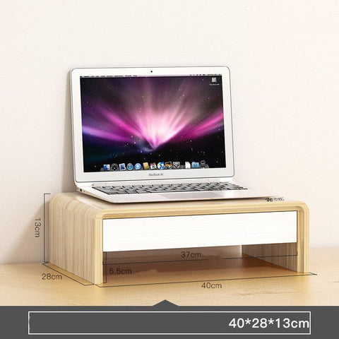 Bamboo Monitor Stand Riser - Desktop Organizer