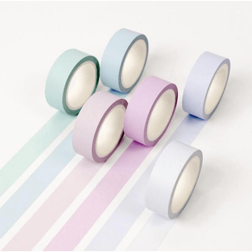 10 Piece Savory Pastel Grid Washi Tape Set