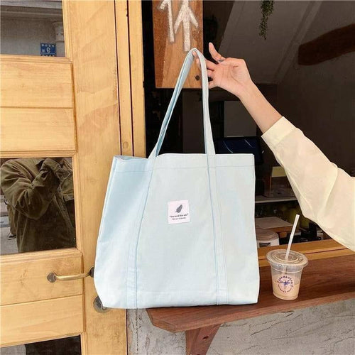 Canvas Tote Bag Minimal Style (Cozy Day) - Shop Terrtella Handbags & Totes  - Pinkoi