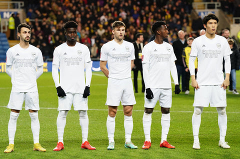 Arsenal x Adidas #NoMoreRed Campaign featuring players in their all-white kit