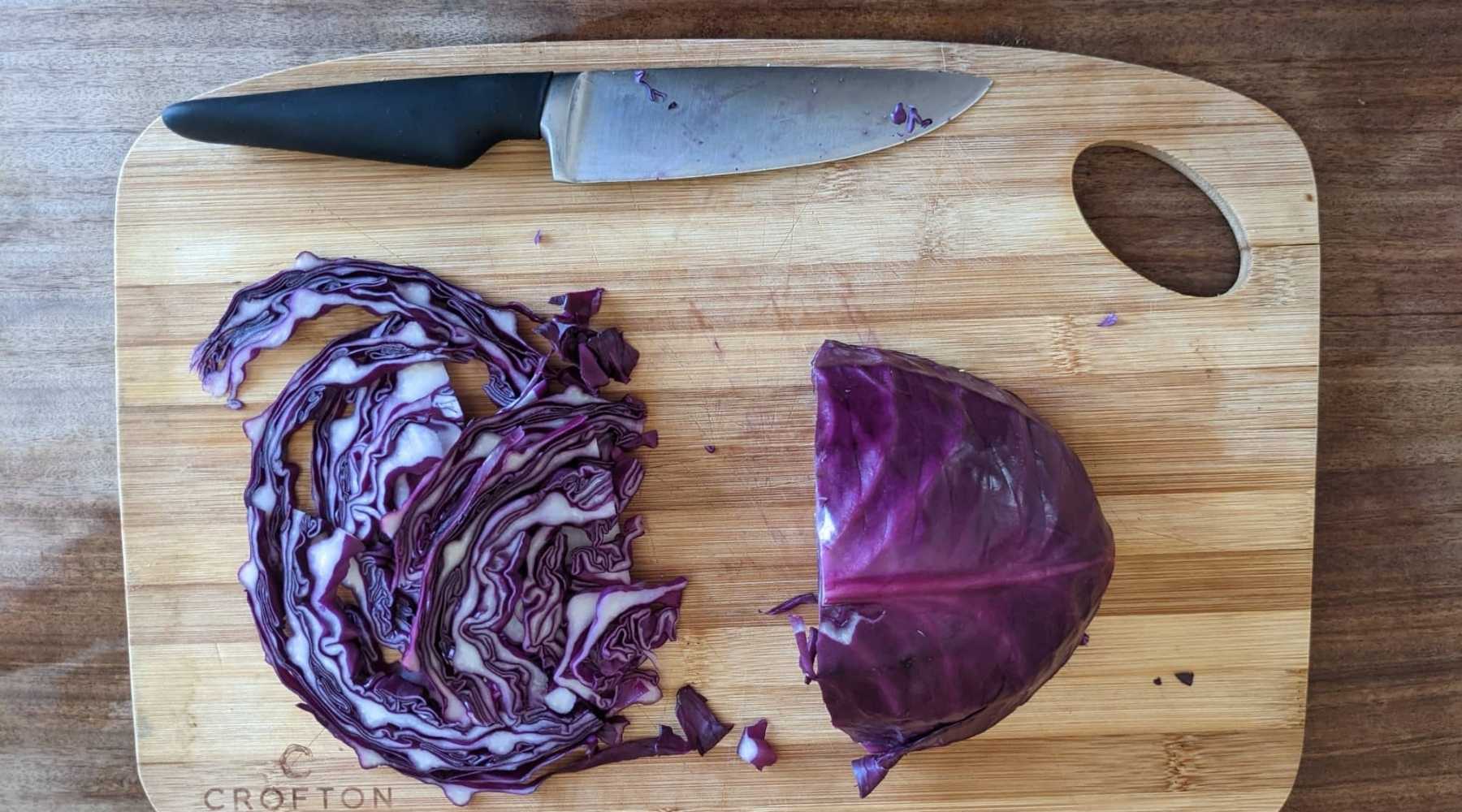 cutting the broccoli