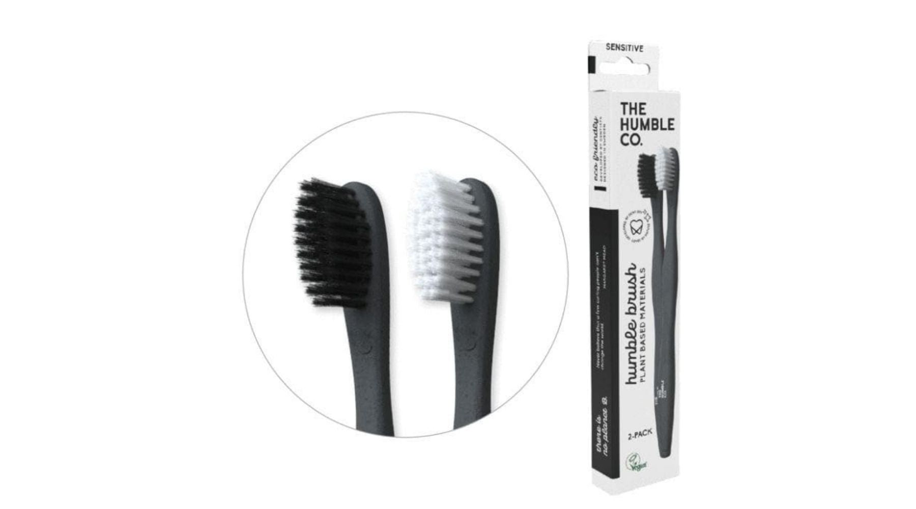 Humble Co - Plant-Based Toothbrush - Sensitive White/Black