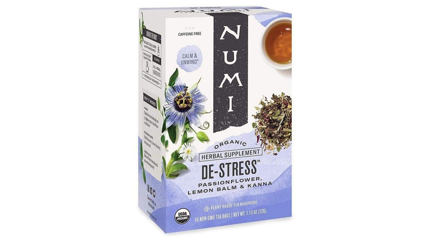 De-Stress Tea, 1.13 oz - by Numi Teas