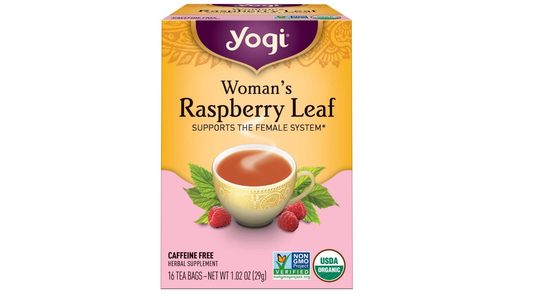 Yogi Tea - Women's Raspberry Leaf, 16 Bags, 1.1 oz - front
