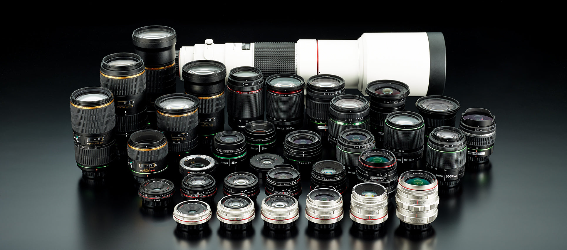 Pentax Lens line up with APS-C and 35 mm lenses