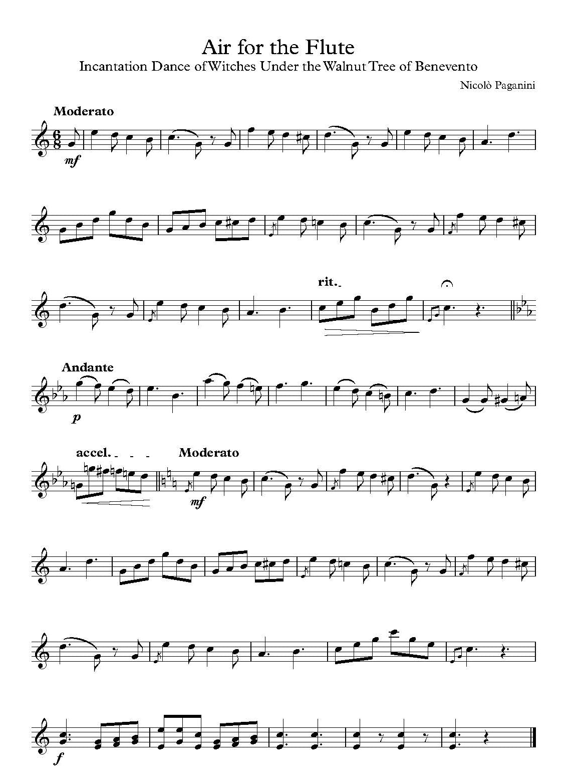 Air for flute sheet music