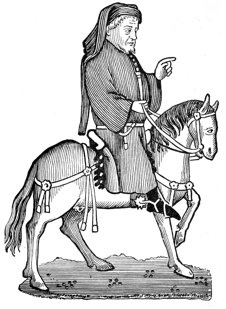 Geoffrey Chaucer on a horse