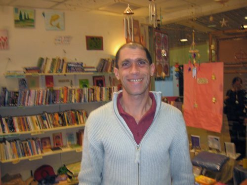 Shopkeeper at metaphysical store in Tel Aviv