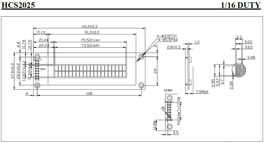 20x2 2002  Character OLED Display WHITE TEXT Color