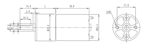 DC Geared full copper industrial grade motor 24V 25mm Diameter Gearmotor 10RPM 35RPM 66RPM 200RPM 320RPM 510RPM