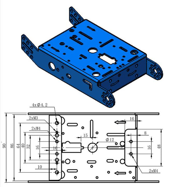 Aluminum alloy  2WD DIY Robot car