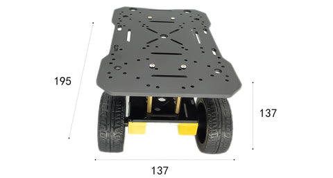 4WD Mini (Less than 15cm) trolley chassis with Motor and Encoder Sutaible for Robo Race.