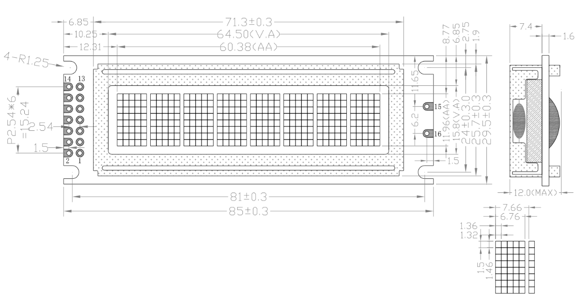 Original JHD 8×1 Character LCD Display