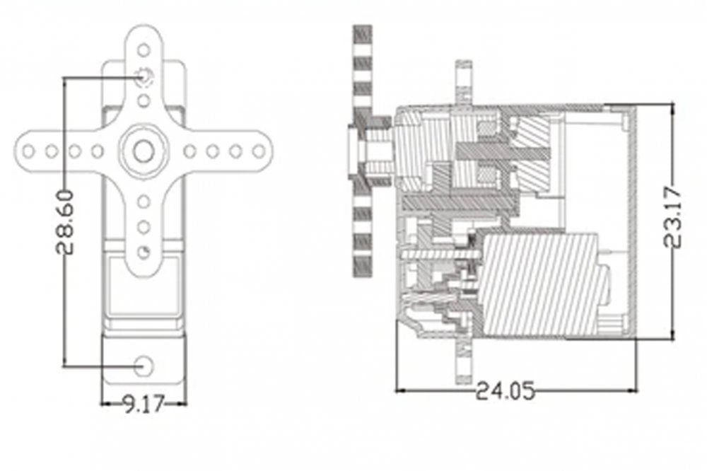 ES3352 12.4g Mini Metal Gear Digital Servo For RC Airplane Gilder