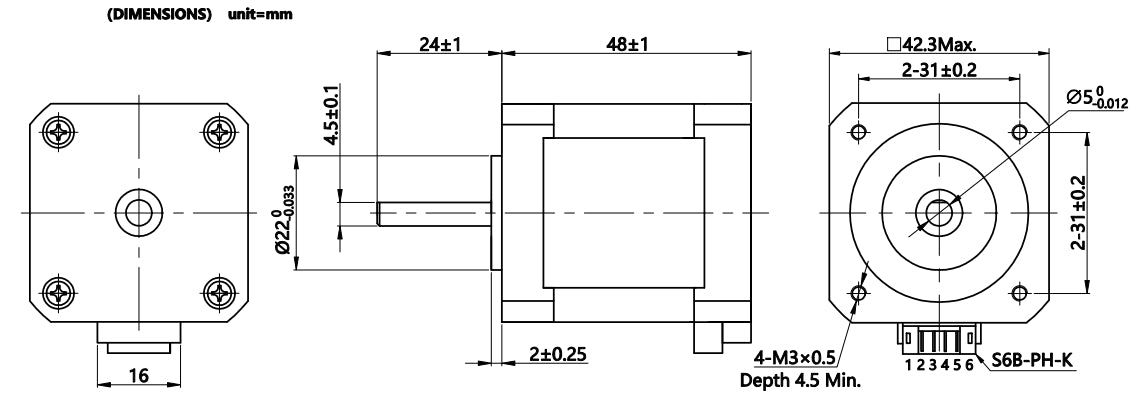 NEMA17 5.0 kg-cm 0.9 Degree 2 Phase NEMA Stepper Motor