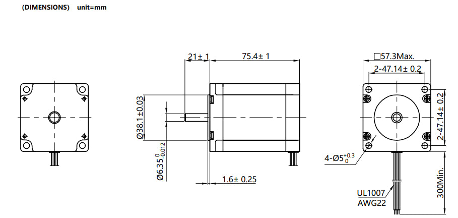 NEMA23 1.89N.m 1.8 Degree 2 Phase NEMA Stepper Motor