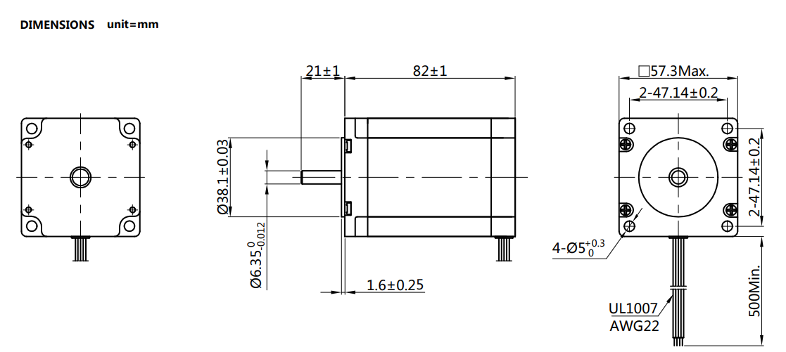 NEMA23 21kg.cm 1.8 Degree 2 Phase NEMA Stepper Motor