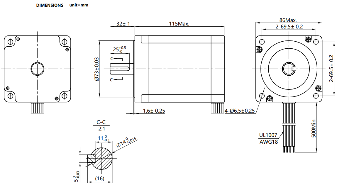 NEMA34 8.7N.m 1.8 Degree 2 Phase NEMA Stepper Motor