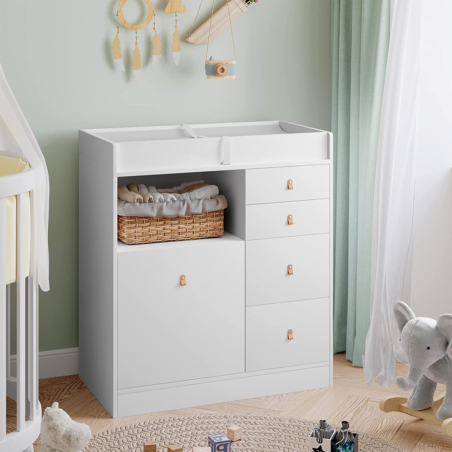 Nursery Baby Changing Table Dresser With Drawers — Rickle.