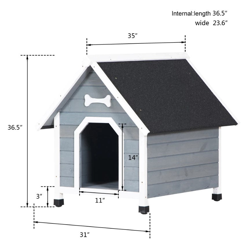 Large Outdoor Insulated Wooden Kennel Dog House — Rickle