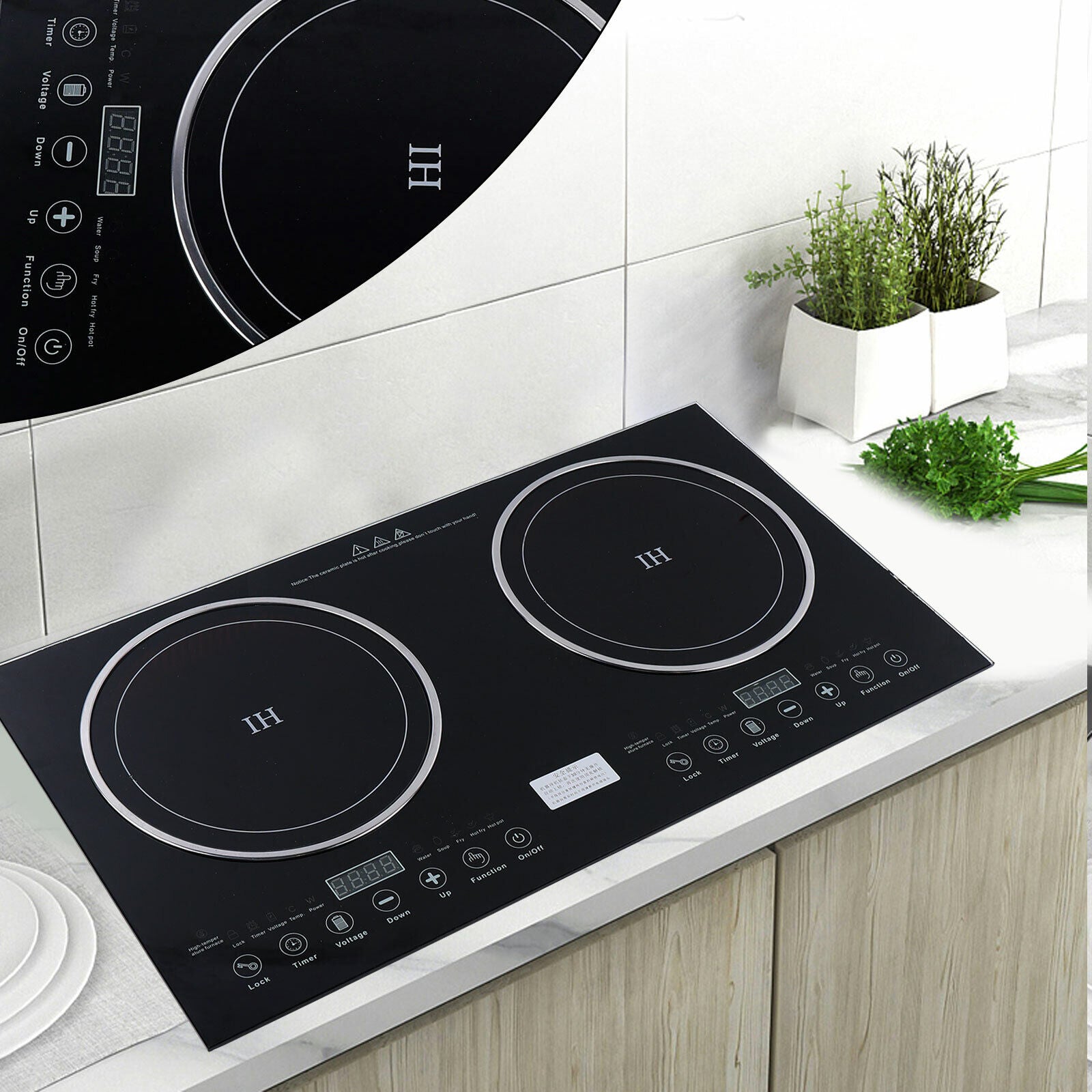 Portable Electric 2 Burner Induction Cooktop Stove — Rickle.