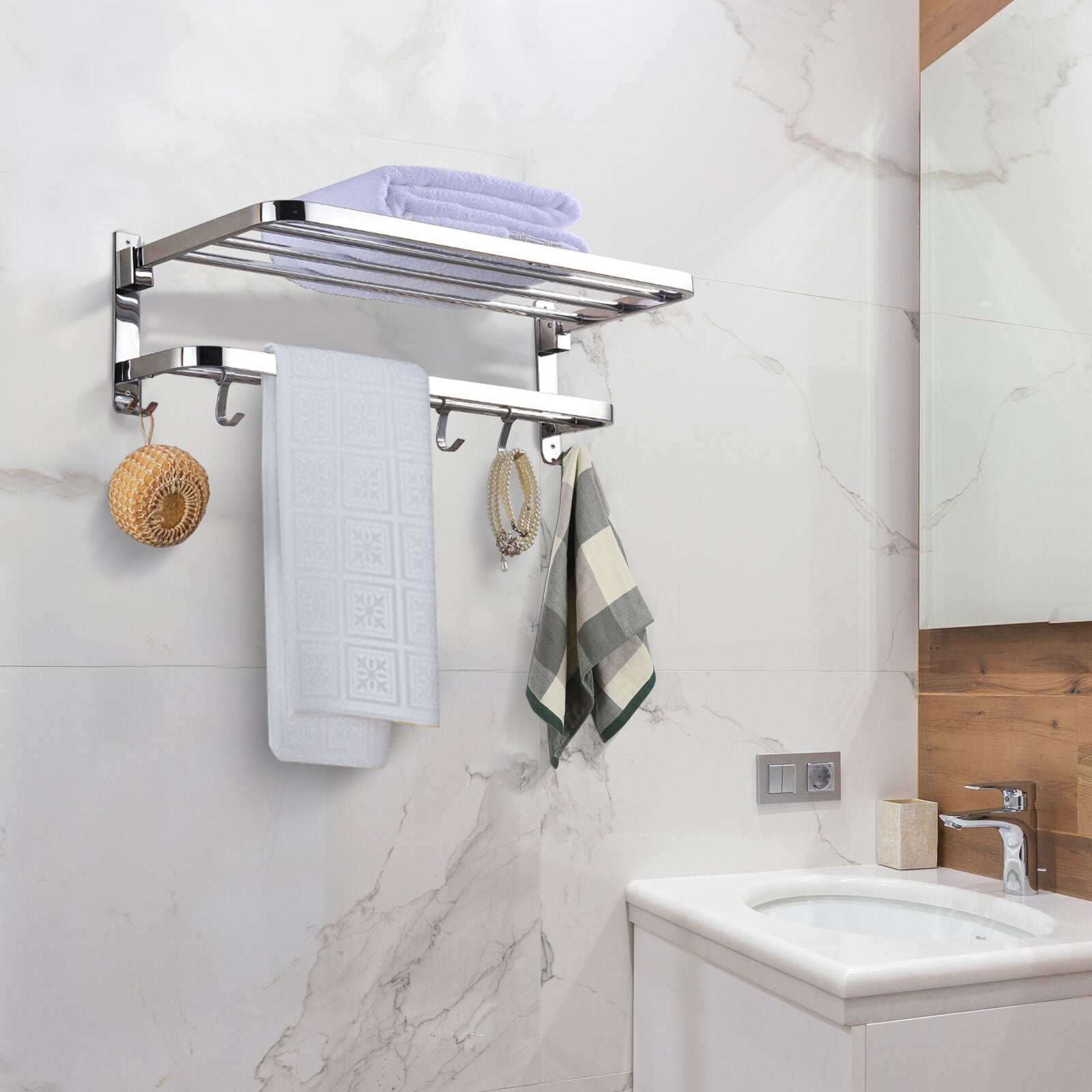 Bathroom Wall-Mounted Towel Holder Rack Bar — Rickle.