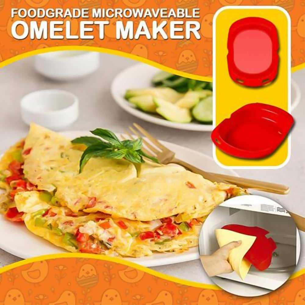 Microwave Silicone Omelette Mold Egg Roll Pan Omelet Maker