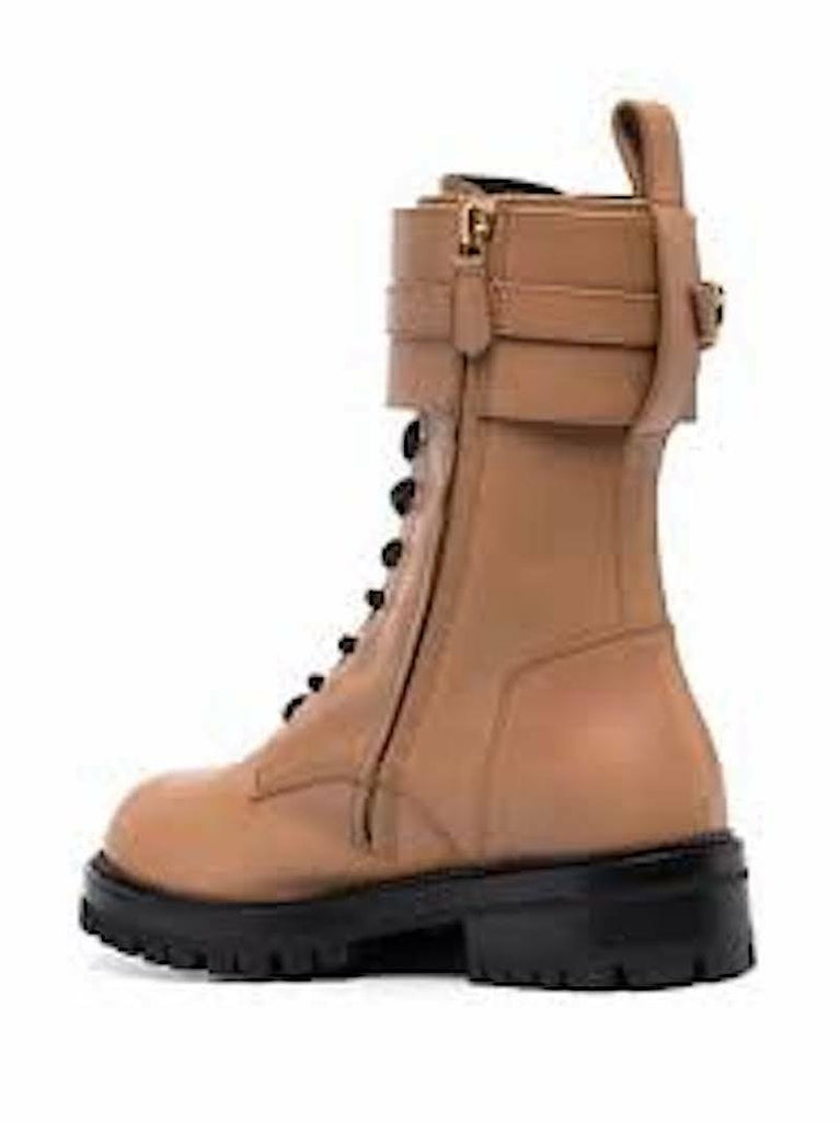 versace combat boots tan