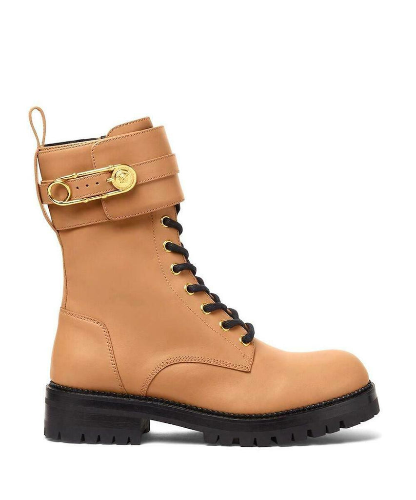 versace combat boots tan