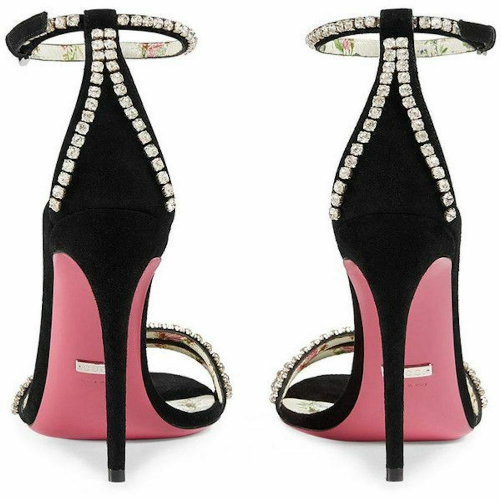 gucci heels pink sole