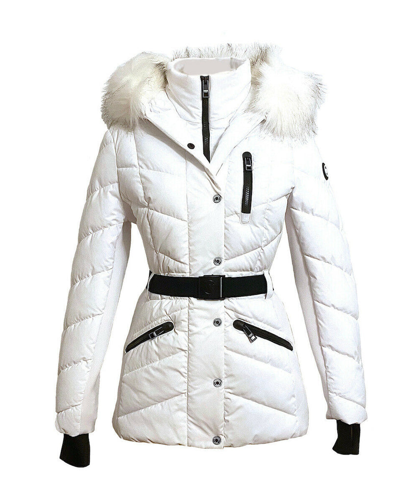 white and black michael kors jacket