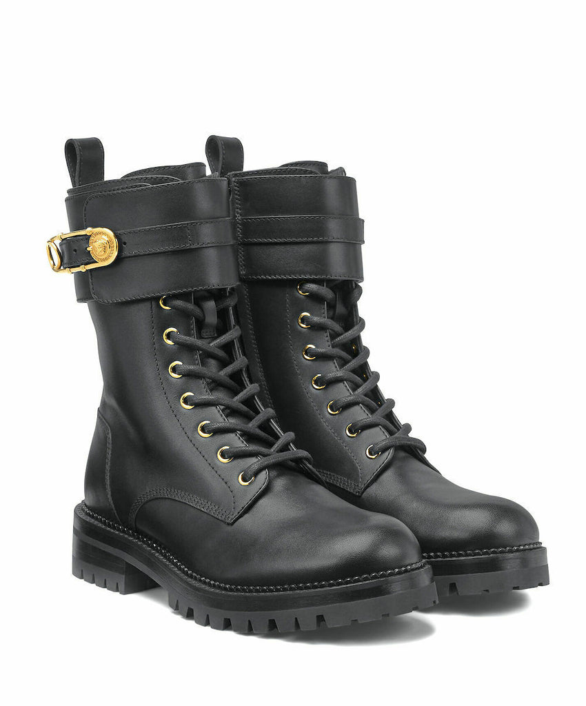 versace lace up combat boots