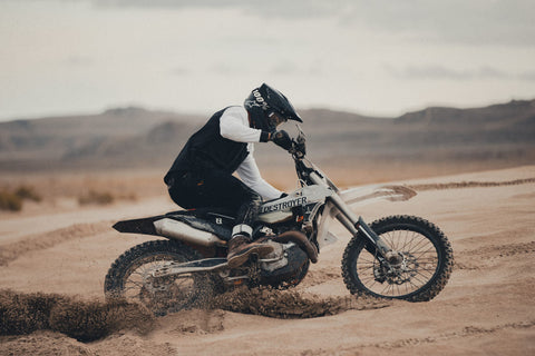 bike skidding in dirt