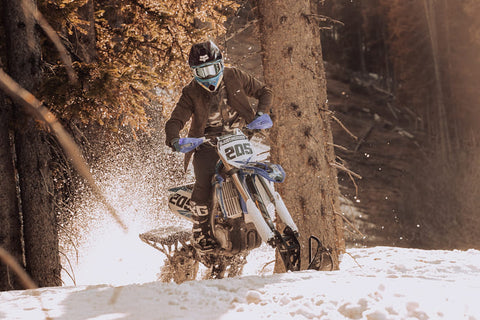 rider skidding in snow