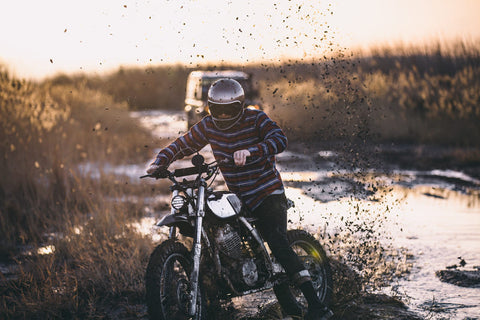 riding through mud